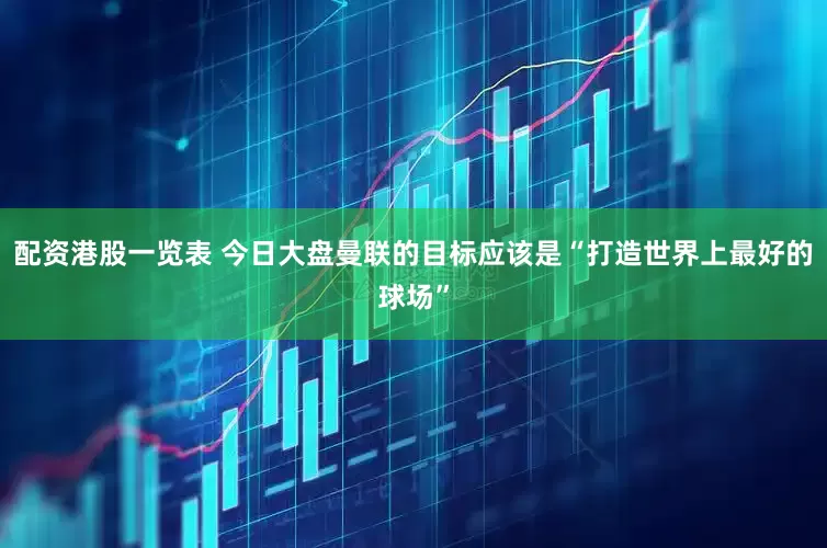 配资港股一览表 今日大盘曼联的目标应该是“打造世界上最好的球场”